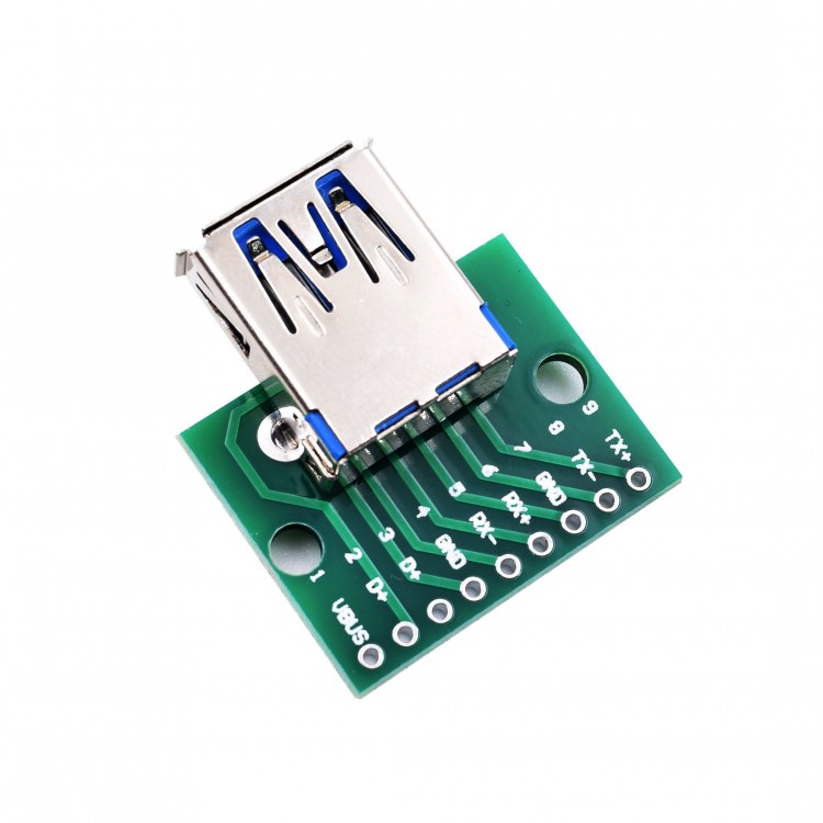 USB3.0 Female Connector Pins Breakout (2.54mm)